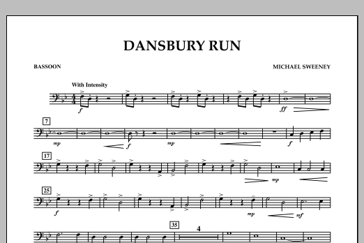 Learn to play Michael Sweeney Dansbury Run - Bassoon sheet music for Concert Band in minutes. Michael Sweeney Dansbury Run - Bassoon sheet music notes and chords