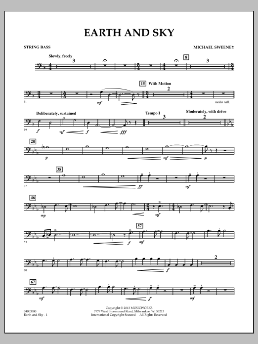 Learn to play Michael Sweeney Earth and Sky - String Bass sheet music for Concert Band in minutes. Michael Sweeney Earth and Sky - String Bass sheet music notes and chords