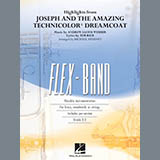 Download or print Michael Sweeney Highlights from Joseph and the Amazing Technicolor Dreamcoat - Pt.3 - Eb Alto Sax/Alto Clar. Sheet Music Printable PDF 2-page score for Broadway / arranged Concert Band: Flex-Band SKU: 381781.