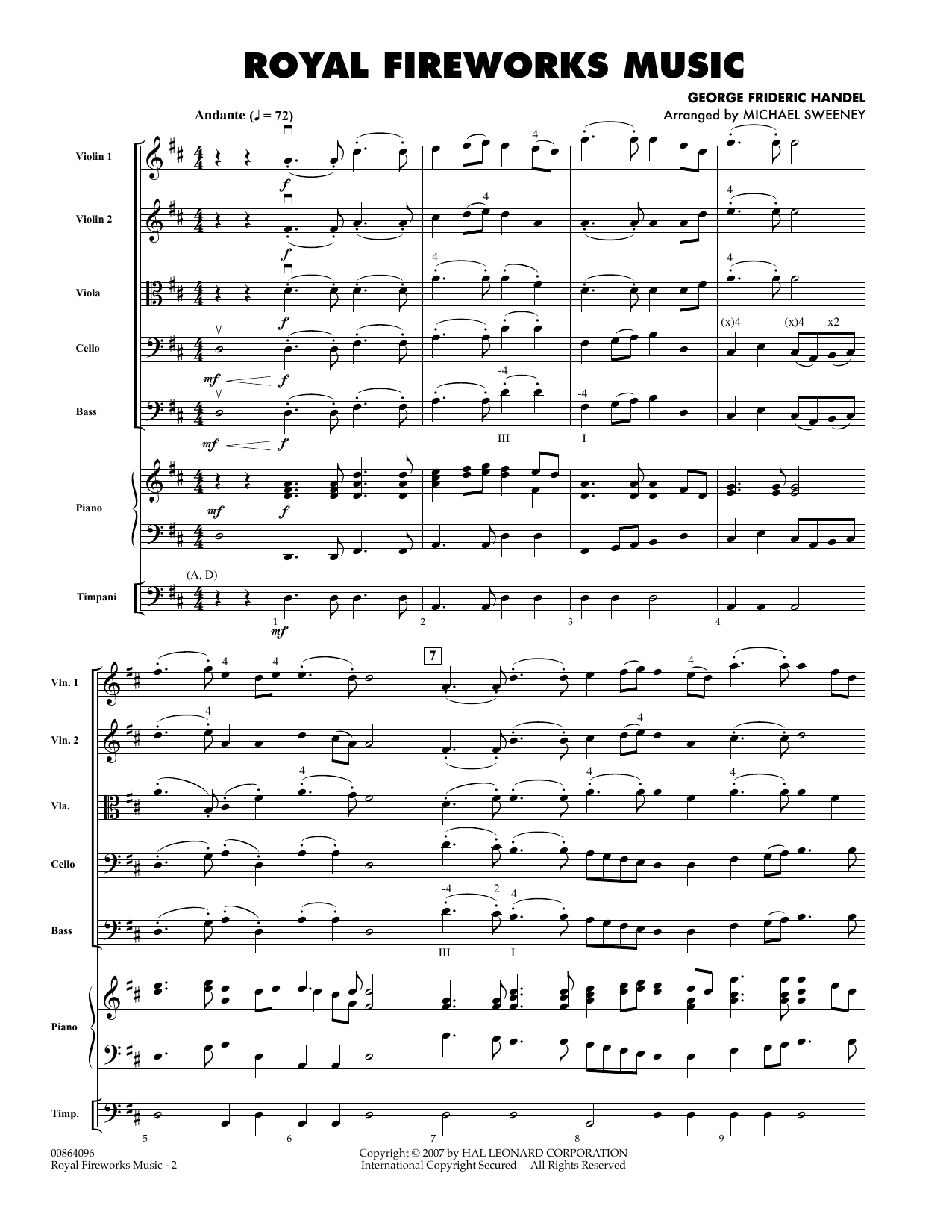 Learn to play Michael Sweeney Royal Fireworks Music - Full Score sheet music for Orchestra in minutes. Michael Sweeney Royal Fireworks Music - Full Score sheet music preview music notes and score for Orchestra including 6 page(s)