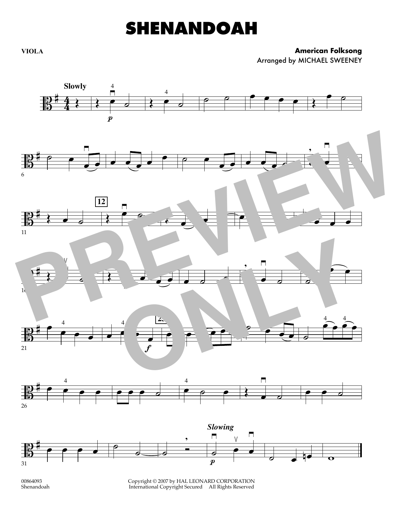 Learn to play Michael Sweeney Shenandoah - Viola sheet music for Orchestra in minutes. Michael Sweeney Shenandoah - Viola sheet music preview music notes and score for Orchestra including 1 page(s)