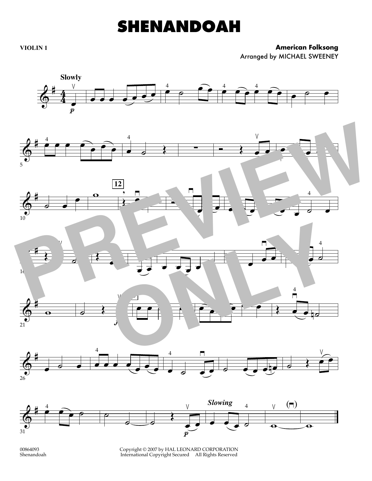 Learn to play Michael Sweeney Shenandoah - Violin 1 sheet music for Orchestra in minutes. Michael Sweeney Shenandoah - Violin 1 sheet music preview music notes and score for Orchestra including 1 page(s)