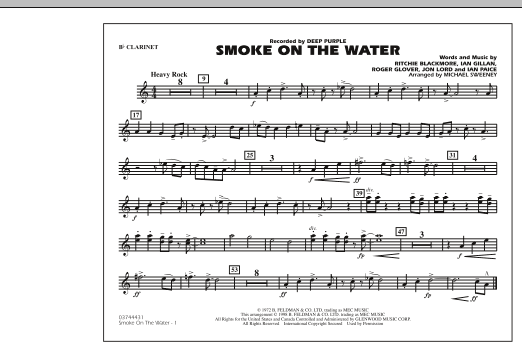 Learn to play Michael Sweeney Smoke On The Water - Bb Clarinet sheet music for Marching Band in minutes. Michael Sweeney Smoke On The Water - Bb Clarinet sheet music preview music notes and score for Marching Band including 1 page(s)