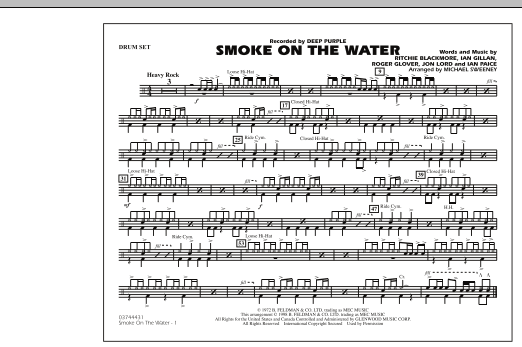 Learn to play Michael Sweeney Smoke On The Water - Drum Set sheet music for Marching Band in minutes. Michael Sweeney Smoke On The Water - Drum Set sheet music preview music notes and score for Marching Band including 1 page(s)