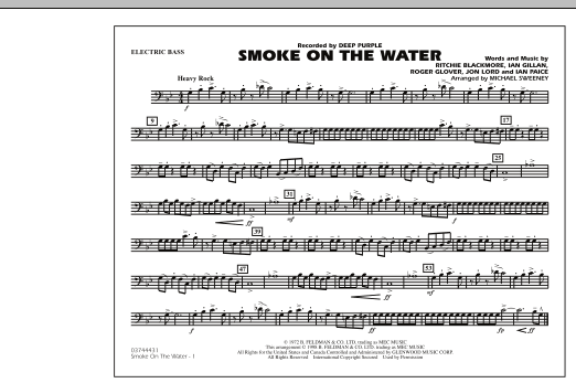 Learn to play Michael Sweeney Smoke On The Water - Electric Bass sheet music for Marching Band in minutes. Michael Sweeney Smoke On The Water - Electric Bass sheet music preview music notes and score for Marching Band including 1 page(s)