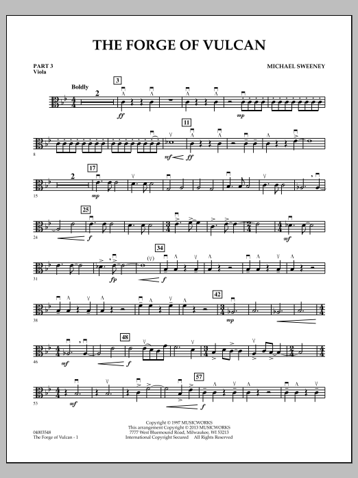 Learn to play Michael Sweeney The Forge of Vulcan - Pt.3 - Viola sheet music for Concert Band in minutes. Michael Sweeney The Forge of Vulcan - Pt.3 - Viola sheet music notes and chords
