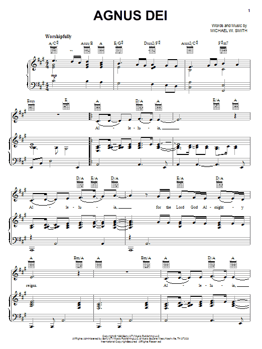 Learn to play Michael W. Smith Agnus Dei sheet music for Piano in minutes. Michael W. Smith Agnus Dei sheet music preview music notes and score for Piano including 3 page(s)
