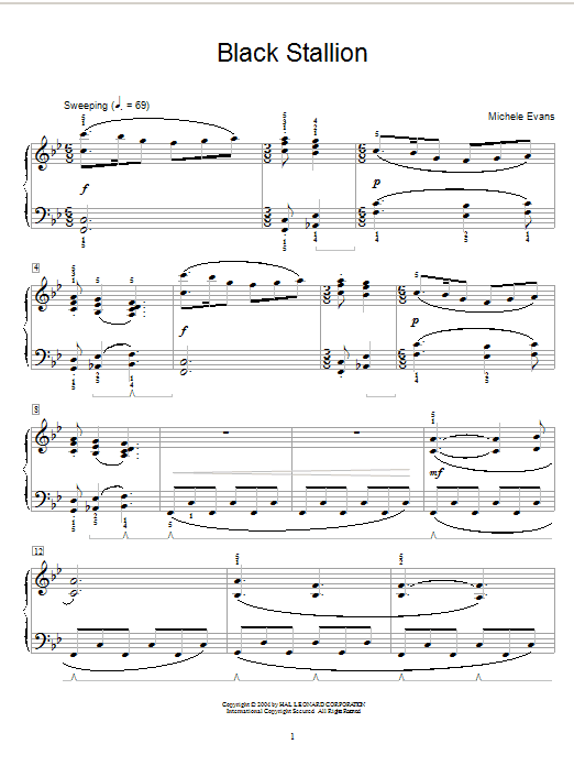 Learn to play Michele Evans Black Stallion sheet music for Easy Piano in minutes. Michele Evans Black Stallion sheet music preview music notes and score for Easy Piano including 3 page(s)