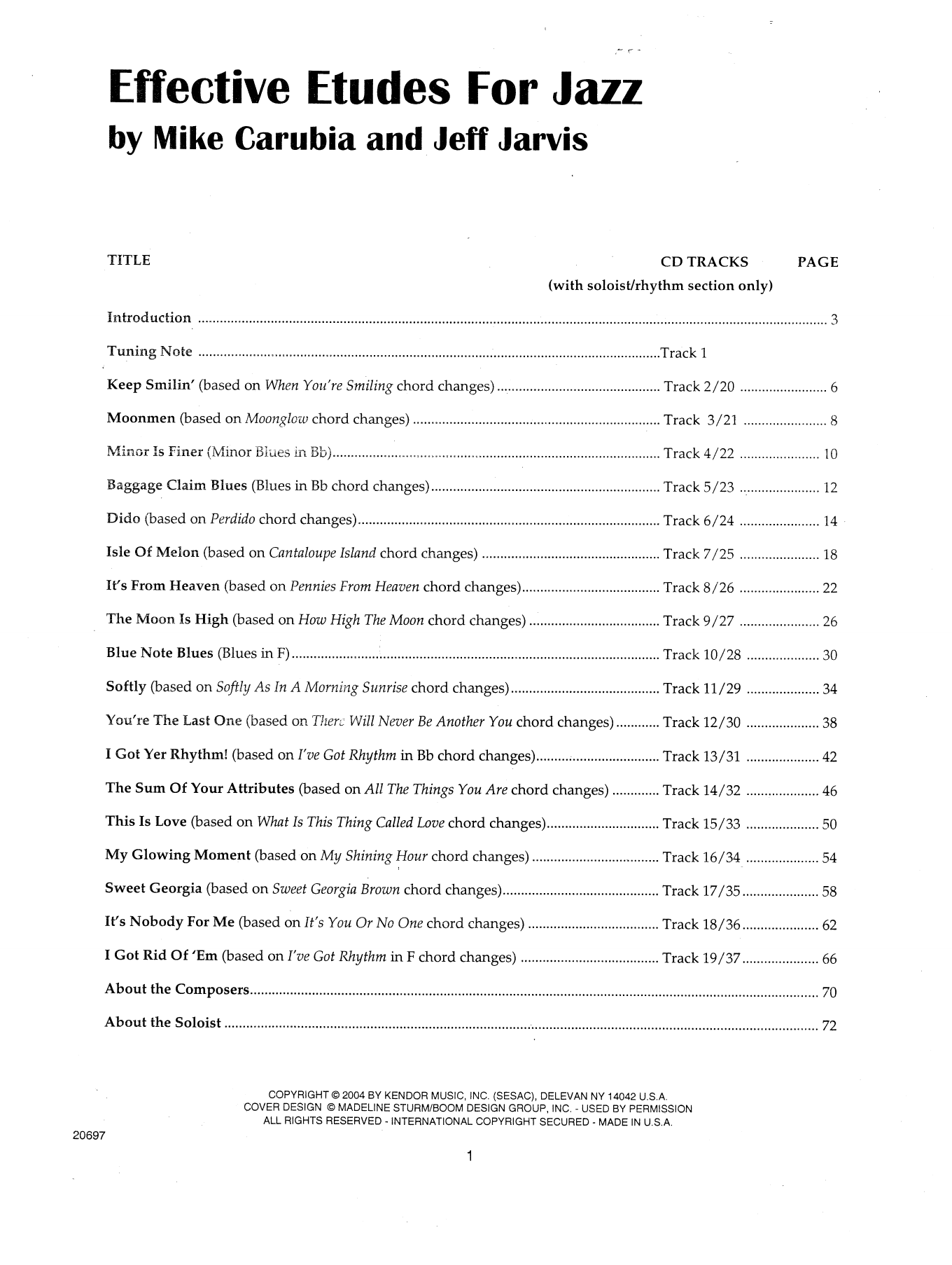 Learn to play Mike Carubia & Jeff Jarvis Effective Etudes For Jazz - Piano sheet music for Instrumental Method in minutes. Mike Carubia & Jeff Jarvis Effective Etudes For Jazz - Piano sheet music preview music notes and score for Instrumental Method including 71 page(s)