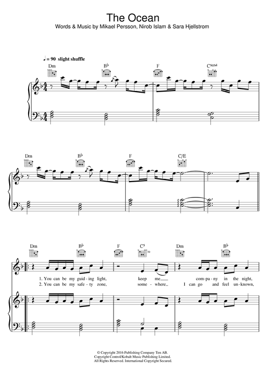 Mike Perry The Ocean Featuring Shy Martin Sheet Music Download Pdf Score 123459