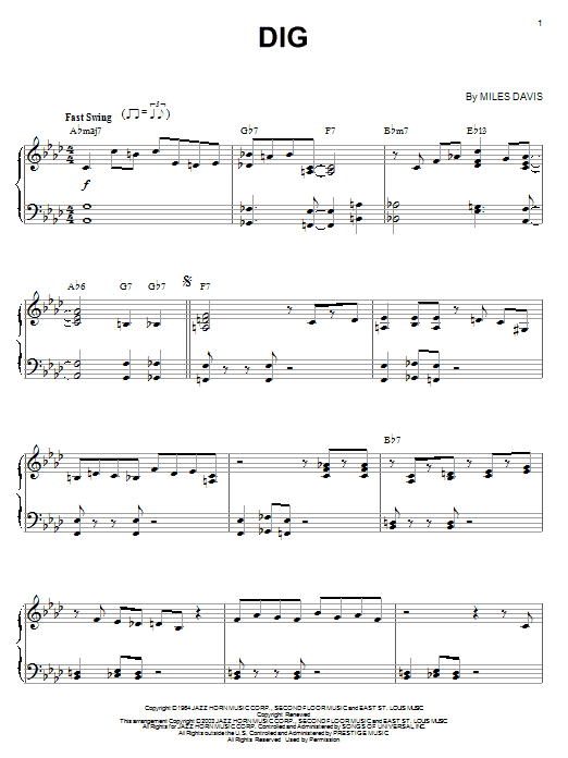Learn to play Miles Davis Dig sheet music for Real Book – Melody & Chords in minutes. Miles Davis Dig sheet music preview music notes and score for Real Book – Melody & Chords including 1 page(s)