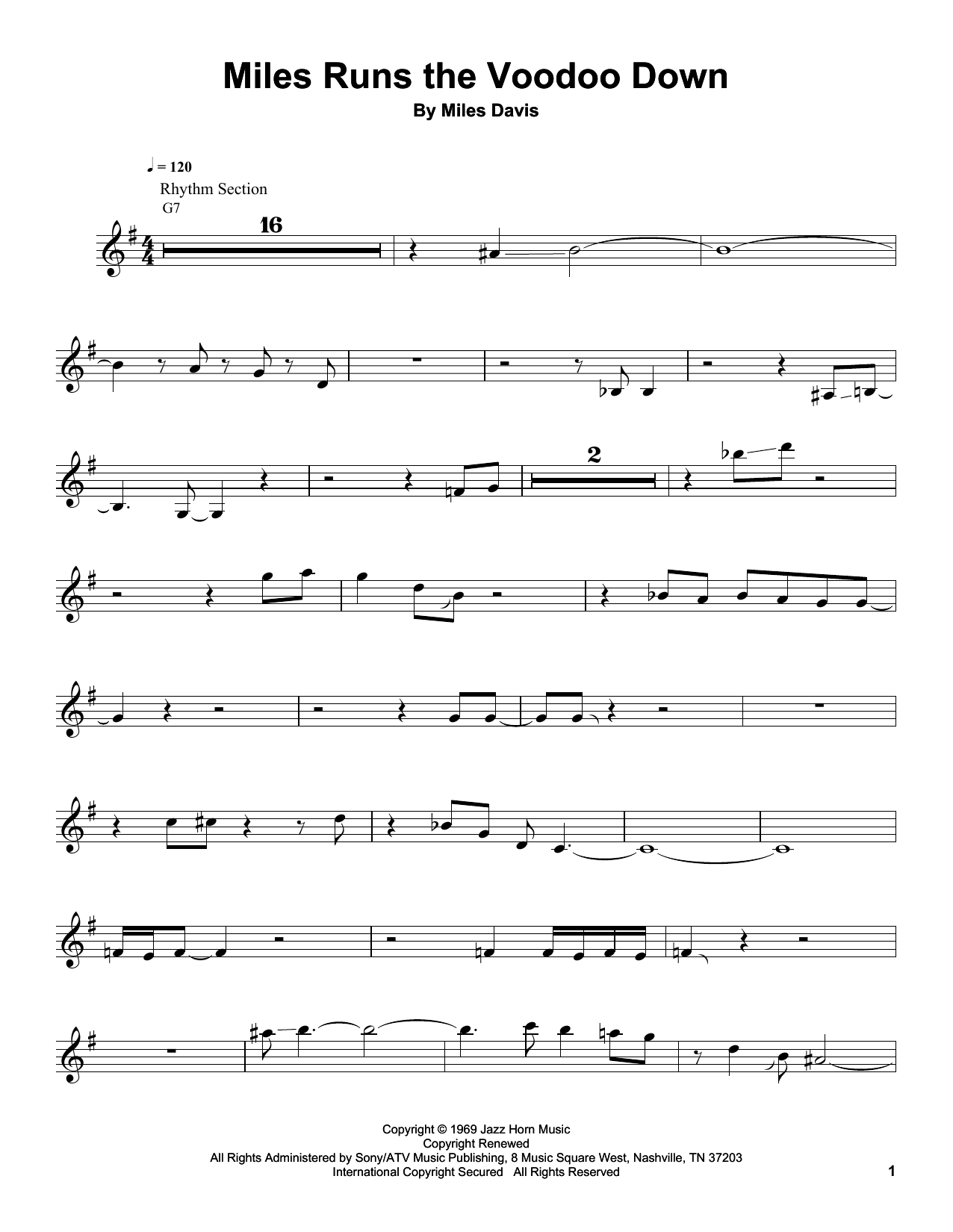 Learn to play Miles Davis Miles Runs The Voodoo Down sheet music for Real Book – Melody & Chords in minutes. Miles Davis Miles Runs The Voodoo Down sheet music preview music notes and score for Real Book – Melody & Chords including 1 page(s)
