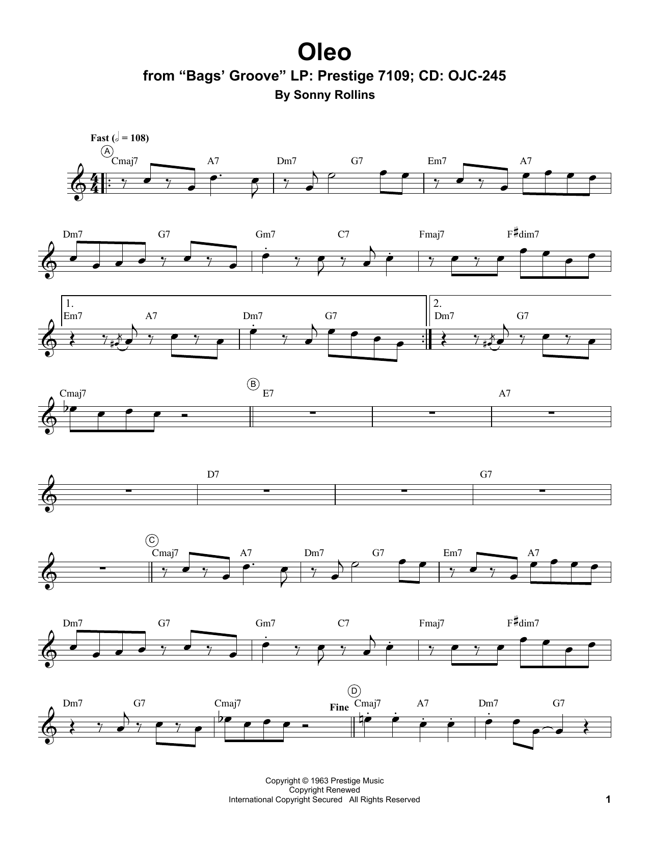 Learn to play Miles Davis Oleo sheet music for Tenor Saxophone in minutes. Miles Davis Oleo sheet music notes and chords