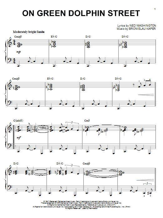 Learn to play Miles Davis On Green Dolphin Street sheet music for Piano in minutes. Miles Davis On Green Dolphin Street sheet music preview music notes and score for Piano including 3 page(s)