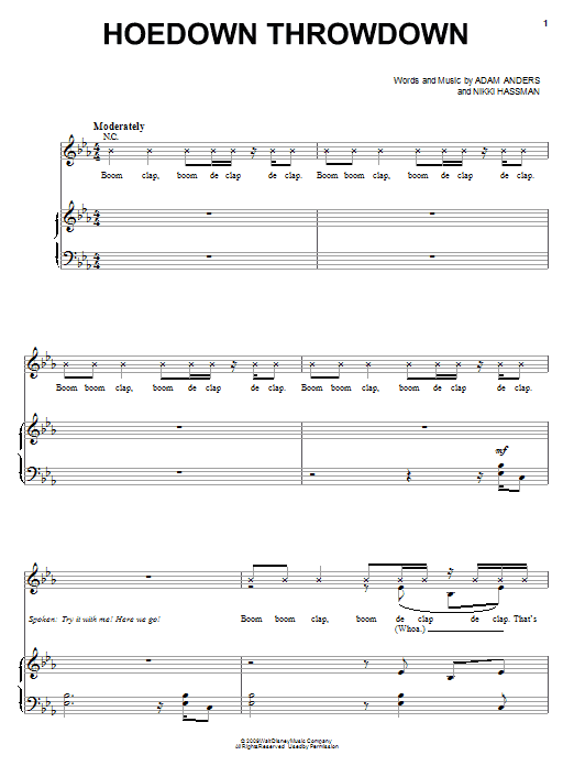 Learn to play Miley Cyrus Hoedown Throwdown sheet music for Piano (Big Notes) in minutes. Miley Cyrus Hoedown Throwdown sheet music preview music notes and score for Piano (Big Notes) including 6 page(s)