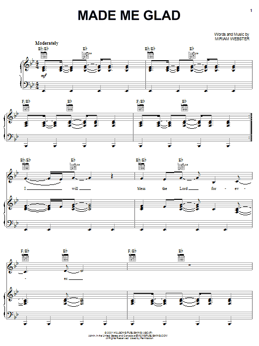 Learn to play Miriam Webster Made Me Glad sheet music for Easy Piano in minutes. Miriam Webster Made Me Glad sheet music notes and chords