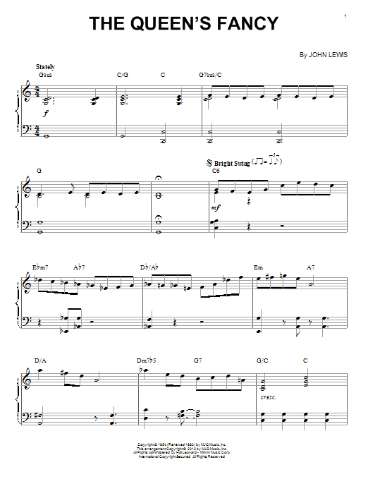Learn to play Modern Jazz Quartet The Queen's Fancy sheet music for Piano in minutes. Modern Jazz Quartet The Queen's Fancy sheet music notes and chords