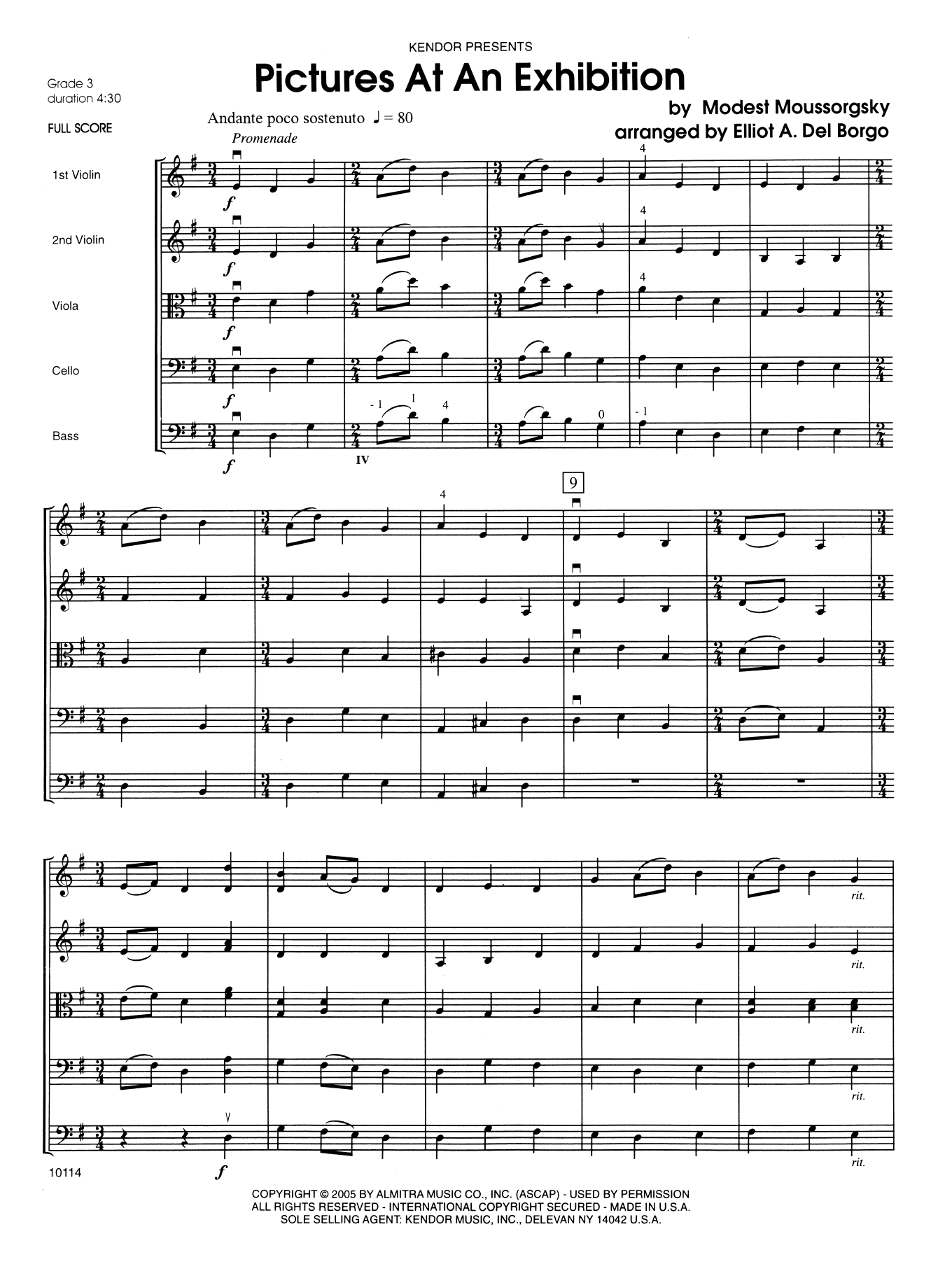 Modest Mussorgsky Pictures at an Exhibition - Full Score sheet music preview music notes and score for Orchestra including 14 page(s)