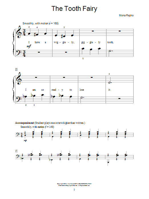 Learn to play Mona Rejino The Tooth Fairy sheet music for Easy Piano in minutes. Mona Rejino The Tooth Fairy sheet music preview music notes and score for Easy Piano including 3 page(s)