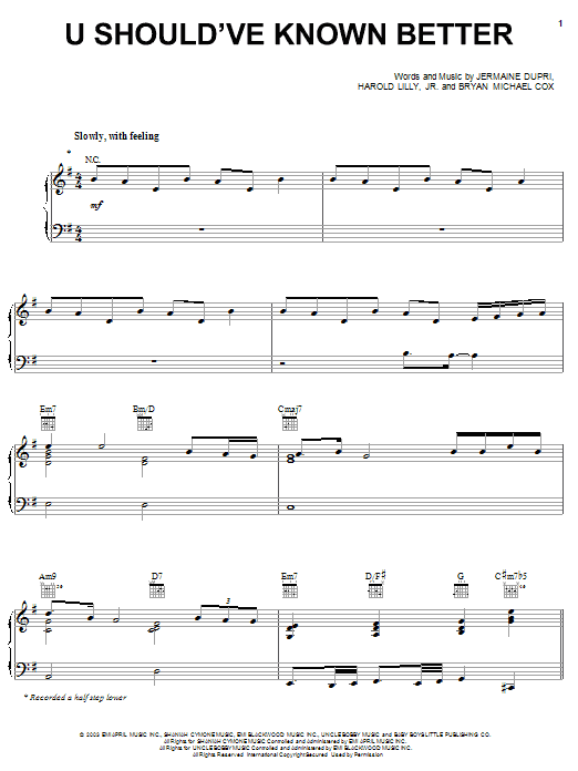 Learn to play Monica U Should've Known Better sheet music for Piano, Vocal & Guitar (Right-Hand Melody) in minutes. Monica U Should've Known Better sheet music preview music notes and score for Piano, Vocal & Guitar (Right-Hand Melody) including 7 page(s)
