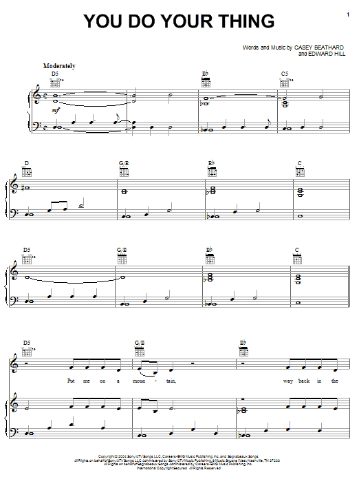 Learn to play Montgomery Gentry You Do Your Thing sheet music for Piano, Vocal & Guitar (Right-Hand Melody) in minutes. Montgomery Gentry You Do Your Thing sheet music preview music notes and score for Piano, Vocal & Guitar (Right-Hand Melody) including 5 page(s)