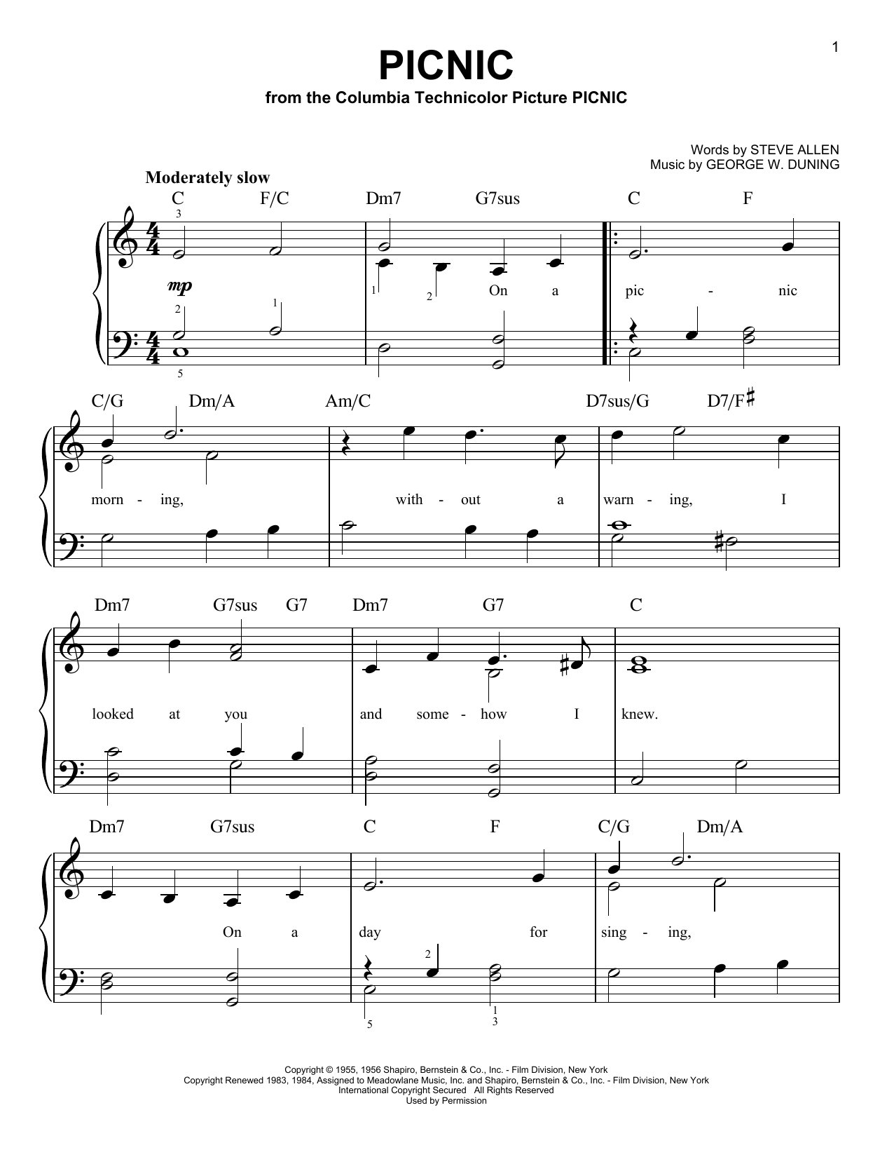 Learn to play Morris Stoloff Picnic sheet music for Piano in minutes. Morris Stoloff Picnic sheet music notes and chords