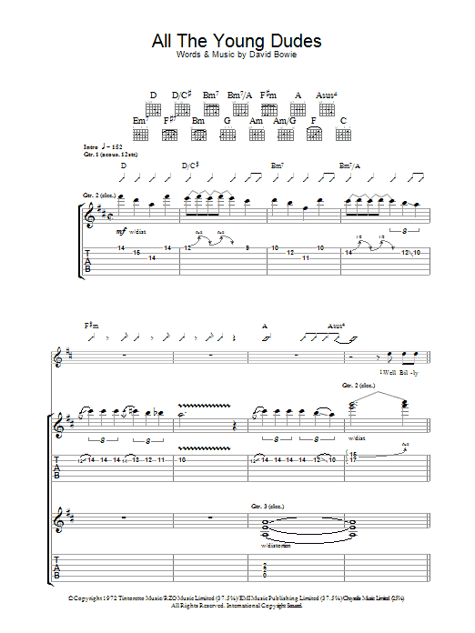 Learn to play Mott The Hoople All The Young Dudes sheet music for Lyrics & Chords in minutes. Mott The Hoople All The Young Dudes sheet music preview music notes and score for Lyrics & Chords including 2 page(s)