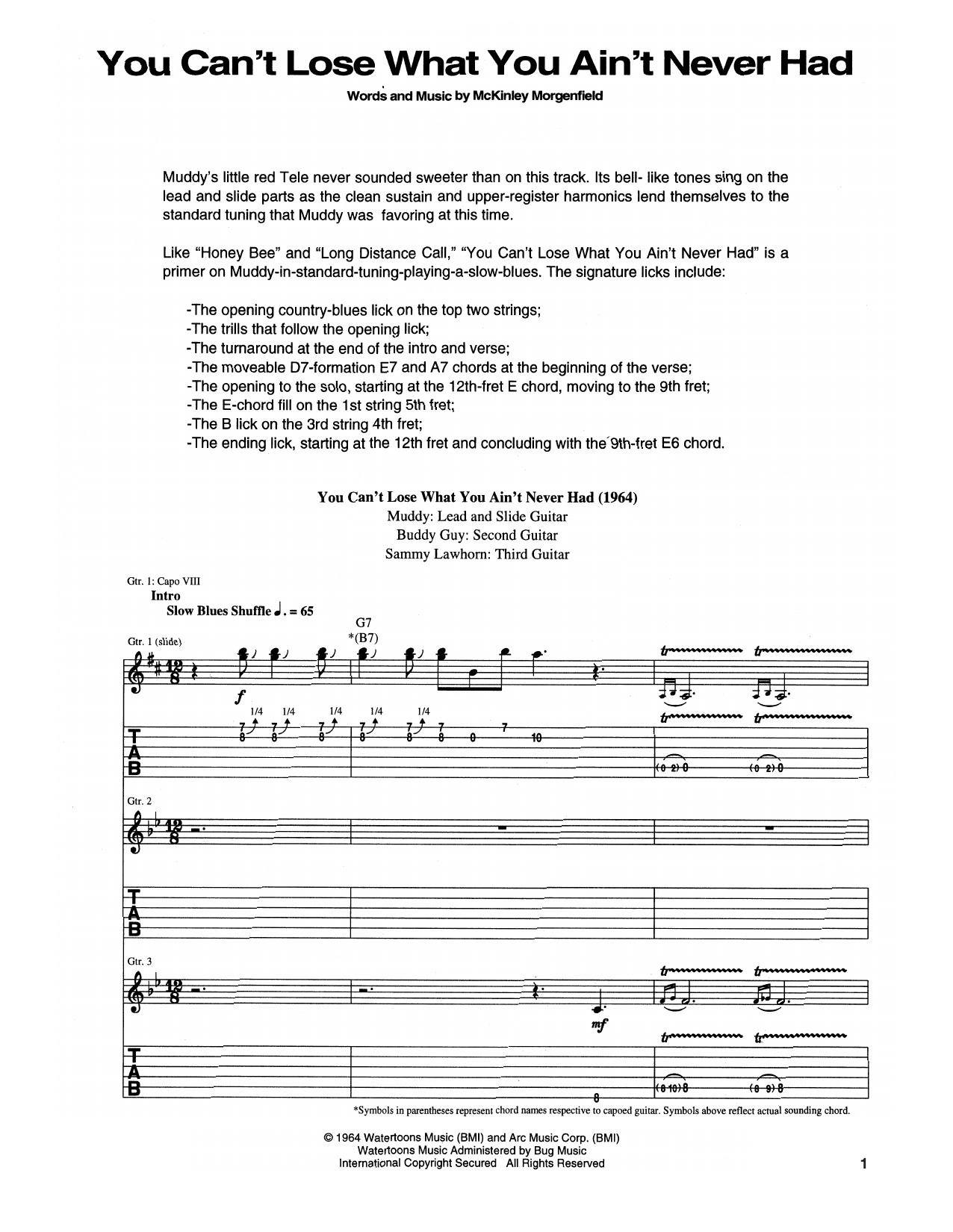 Learn to play Muddy Waters You Can't Lose What You Ain't Never Had sheet music for Beginner Piano in minutes. Muddy Waters You Can't Lose What You Ain't Never Had sheet music preview music notes and score for Beginner Piano including 2 page(s)
