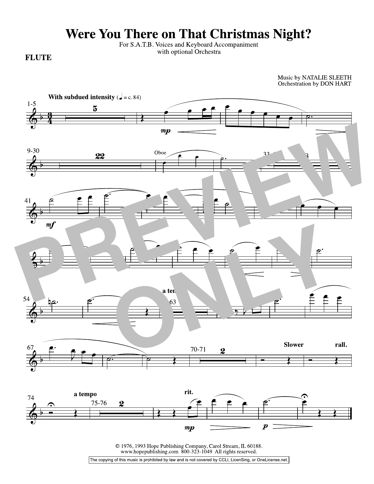 Learn to play NATALIE SLEETH Were You There On That Christmas Night? (arr. Don Hart) - Flute sheet music for Choir Instrumental Pak in minutes. NATALIE SLEETH Were You There On That Christmas Night? (arr. Don Hart) - Flute sheet music preview music notes and score for Choir Instrumental Pak including 1 page(s)
