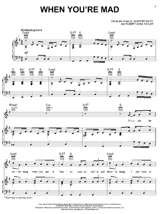 Learn to play Ne-Yo When You're Mad sheet music for Piano, Vocal & Guitar (Right-Hand Melody) in minutes. Ne-Yo When You're Mad sheet music preview music notes and score for Piano, Vocal & Guitar (Right-Hand Melody) including 6 page(s)