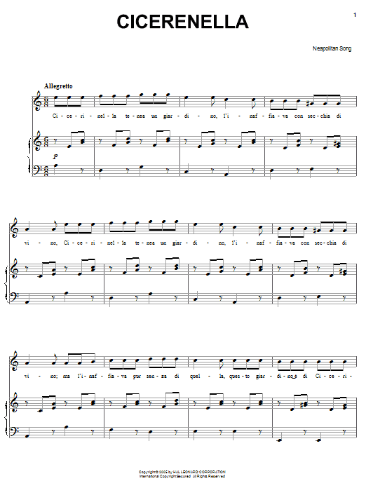 Learn to play Neapolitan Song Cicerenella sheet music for Guitar Tab in minutes. Neapolitan Song Cicerenella sheet music preview music notes and score for Guitar Tab including 3 page(s)