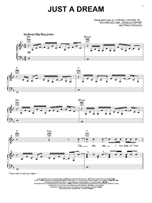 Learn to play Nelly Just A Dream sheet music for Piano, Vocal & Guitar (Right-Hand Melody) in minutes. Nelly Just A Dream sheet music preview music notes and score for Piano, Vocal & Guitar (Right-Hand Melody) including 9 page(s)