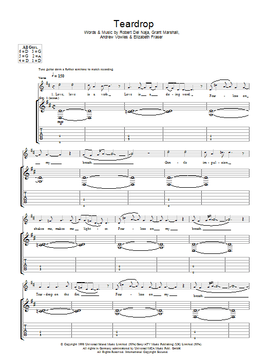 Newton Faulkner Teardrop sheet music preview music notes and score for Lyrics & Chords including 2 page(s)
