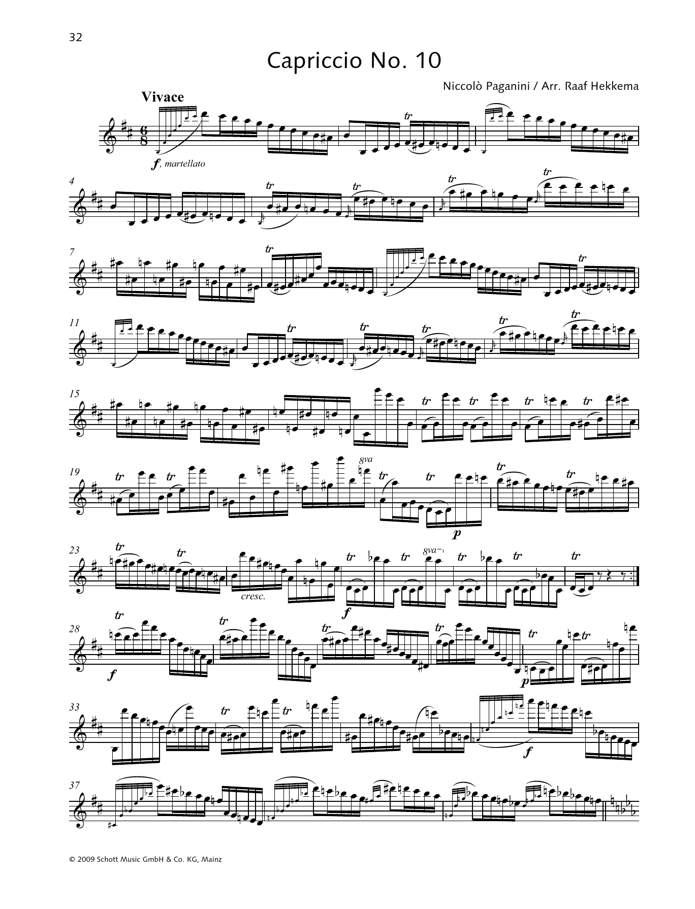 Learn to play Niccolo Paganini Capriccio No. 10 sheet music for Woodwind Solo in minutes. Niccolo Paganini Capriccio No. 10 sheet music preview music notes and score for Woodwind Solo including 2 page(s)