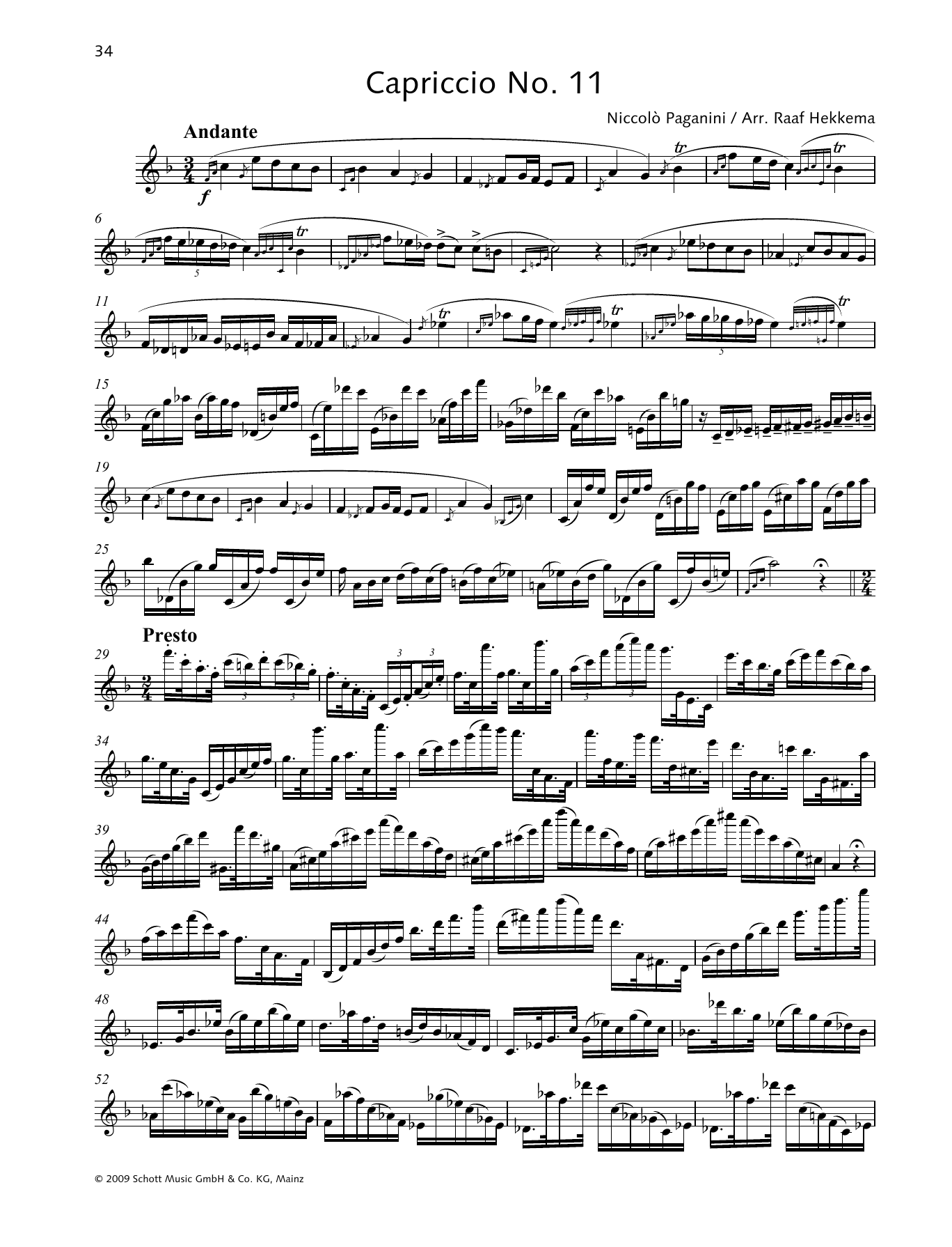 Learn to play Niccolo Paganini Capriccio No. 11 sheet music for Woodwind Solo in minutes. Niccolo Paganini Capriccio No. 11 sheet music preview music notes and score for Woodwind Solo including 2 page(s)
