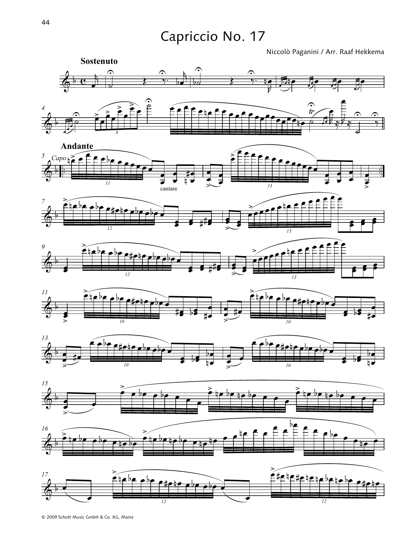 Learn to play Niccolo Paganini Capriccio No. 17 sheet music for Woodwind Solo in minutes. Niccolo Paganini Capriccio No. 17 sheet music preview music notes and score for Woodwind Solo including 2 page(s)