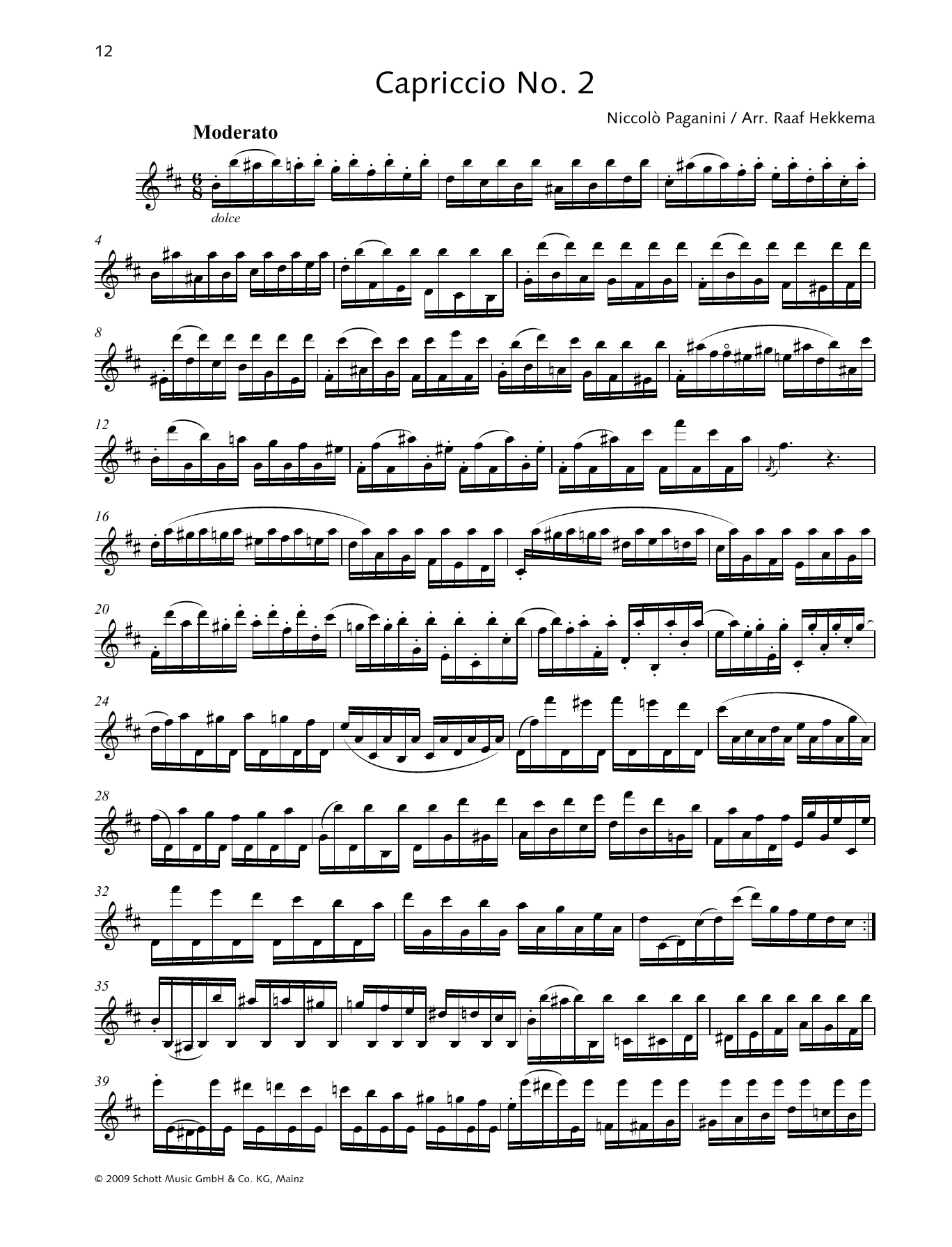 Learn to play Niccolo Paganini Capriccio No. 2 sheet music for Woodwind Solo in minutes. Niccolo Paganini Capriccio No. 2 sheet music preview music notes and score for Woodwind Solo including 2 page(s)