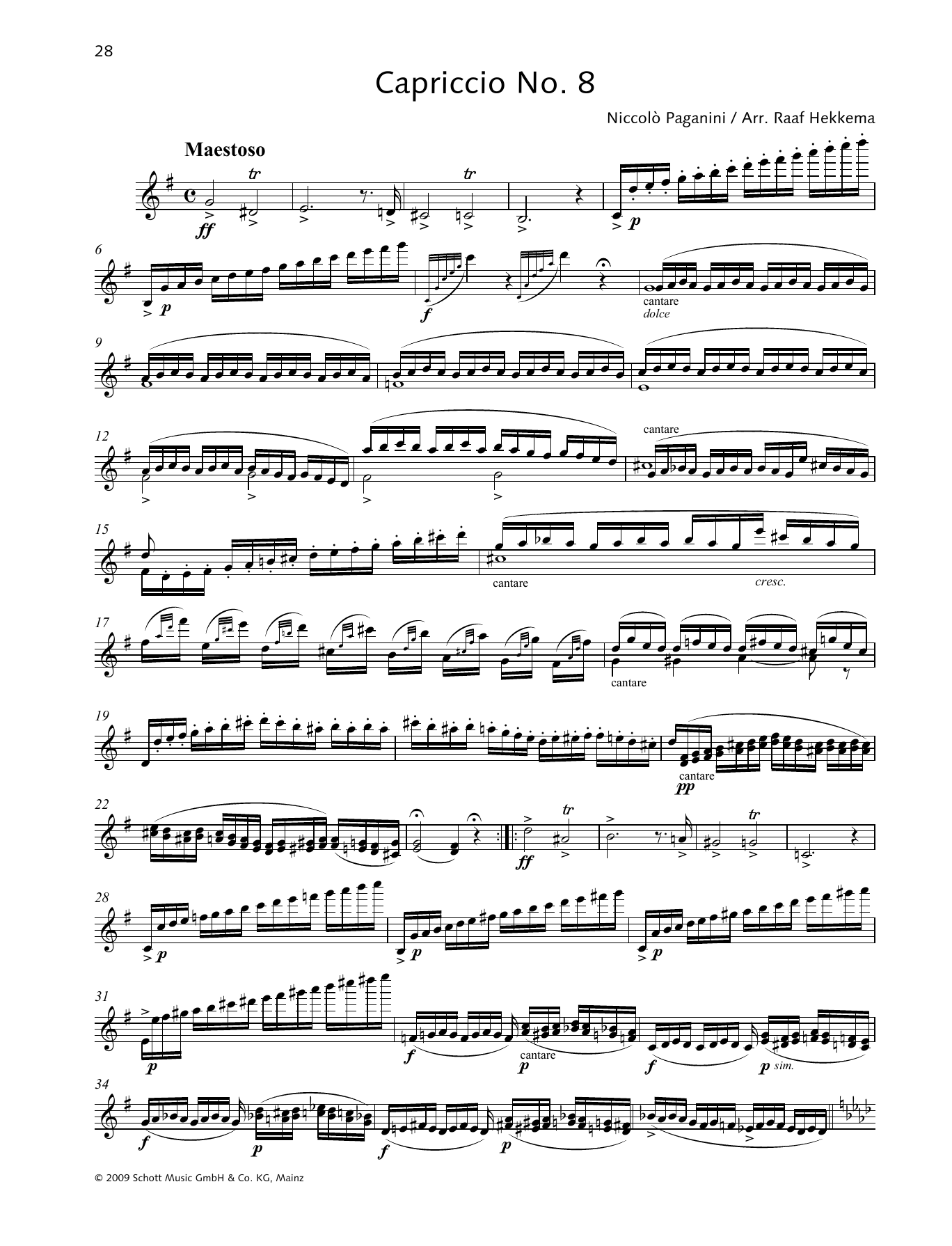 Learn to play Niccolo Paganini Capriccio No. 8 sheet music for Woodwind Solo in minutes. Niccolo Paganini Capriccio No. 8 sheet music preview music notes and score for Woodwind Solo including 2 page(s)