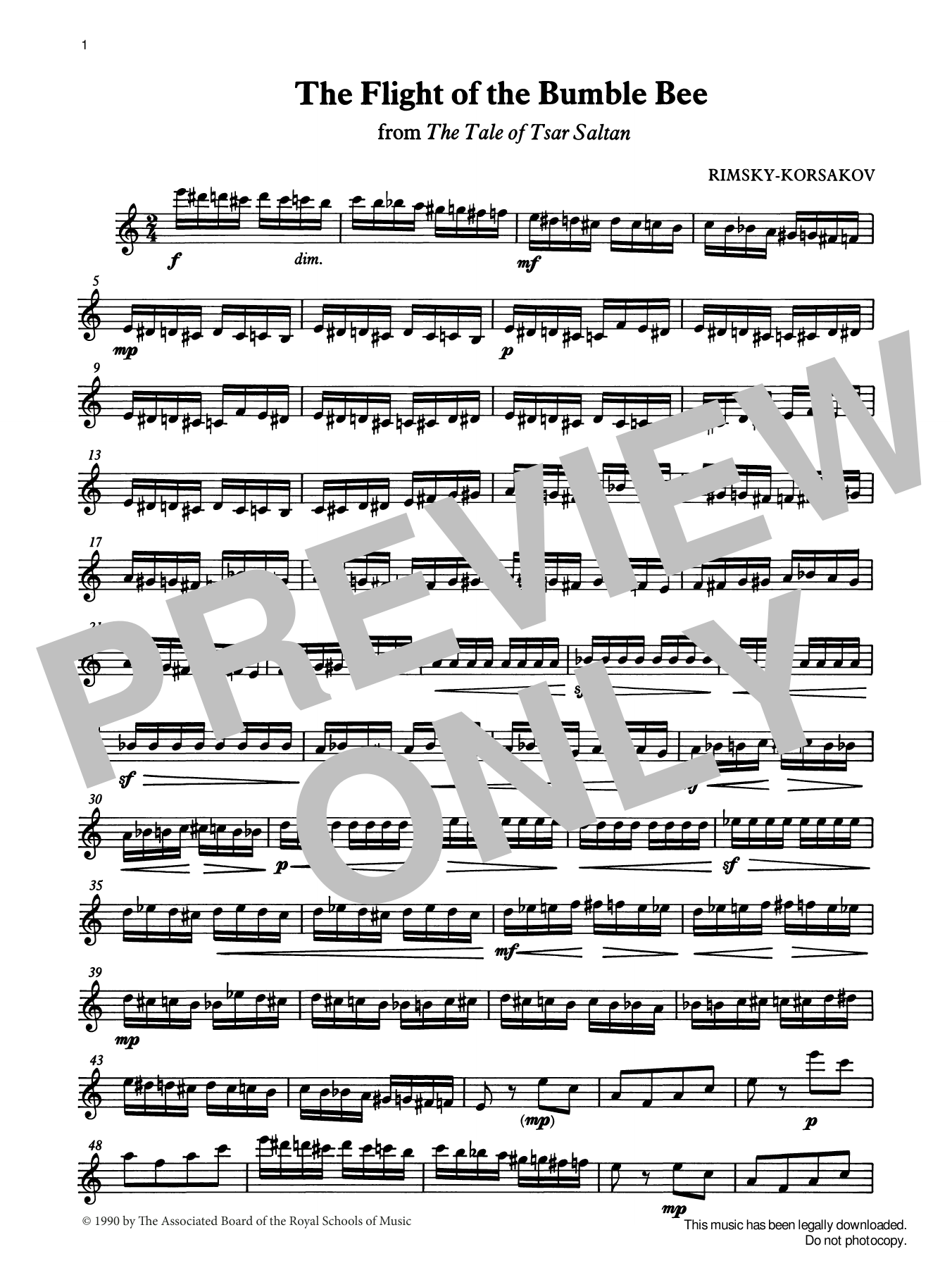 Nikolai Rimsky-Korsakov The Flight of the Bumble Bee from Graded Music for Tuned Percussion, Book IV sheet music, chords, lyrics - Printable PDF for Percussion Solo