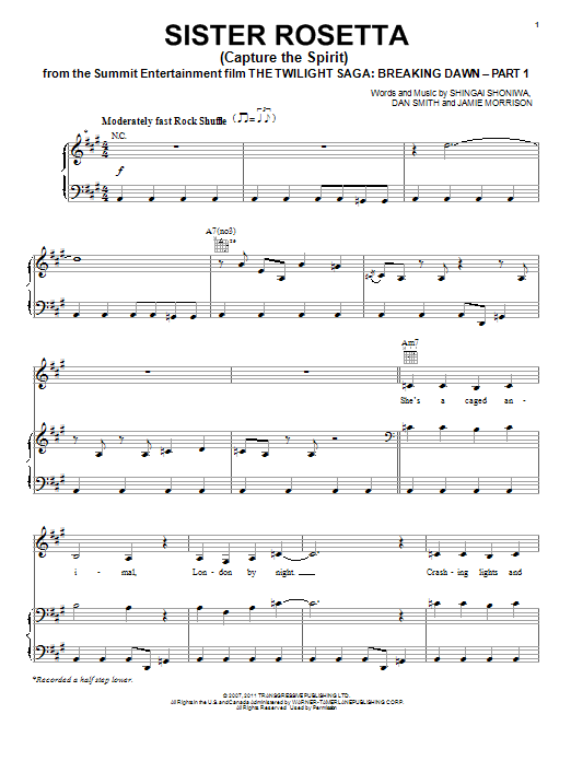 Learn to play Noisettes Sister Rosetta (Capture The Spirit) sheet music for Piano, Vocal & Guitar (Right-Hand Melody) in minutes. Noisettes Sister Rosetta (Capture The Spirit) sheet music preview music notes and score for Piano, Vocal & Guitar (Right-Hand Melody) including 11 page(s)