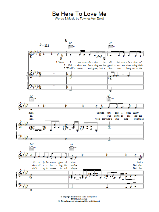 Learn to play Norah Jones Be Here To Love Me sheet music for Piano, Vocal & Guitar in minutes. Norah Jones Be Here To Love Me sheet music preview music notes and score for Piano, Vocal & Guitar including 3 page(s)
