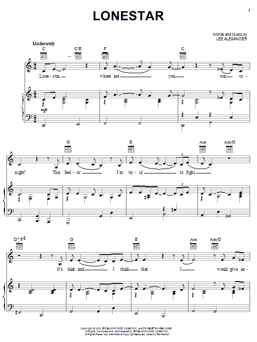 Learn to play Norah Jones Lonestar sheet music for Piano, Vocal & Guitar (Right-Hand Melody) in minutes. Norah Jones Lonestar sheet music preview music notes and score for Piano, Vocal & Guitar (Right-Hand Melody) including 5 page(s)