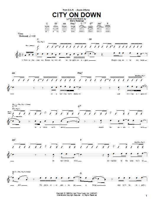 Learn to play O.A.R. City On Down sheet music for Guitar Tab in minutes. O.A.R. City On Down sheet music preview music notes and score for Guitar Tab including 5 page(s)