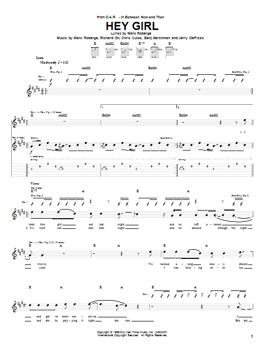 Learn to play O.A.R. Hey Girl sheet music for Guitar Tab in minutes. O.A.R. Hey Girl sheet music preview music notes and score for Guitar Tab including 5 page(s)