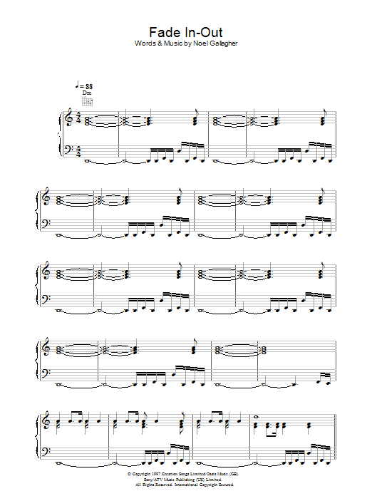 Oasis Fade In-Out sheet music preview music notes and score for Guitar Tab including 7 page(s)