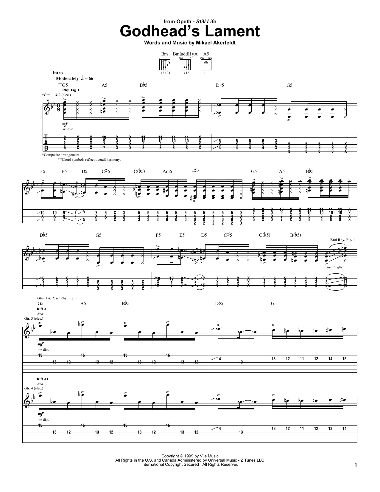 Learn to play Opeth Godhead's Lament sheet music for Guitar Tab in minutes. Opeth Godhead's Lament sheet music preview music notes and score for Guitar Tab including 21 page(s)