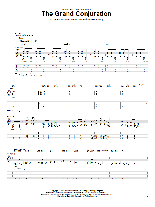 Learn to play Opeth The Grand Conjuration sheet music for Guitar Tab in minutes. Opeth The Grand Conjuration sheet music preview music notes and score for Guitar Tab including 13 page(s)