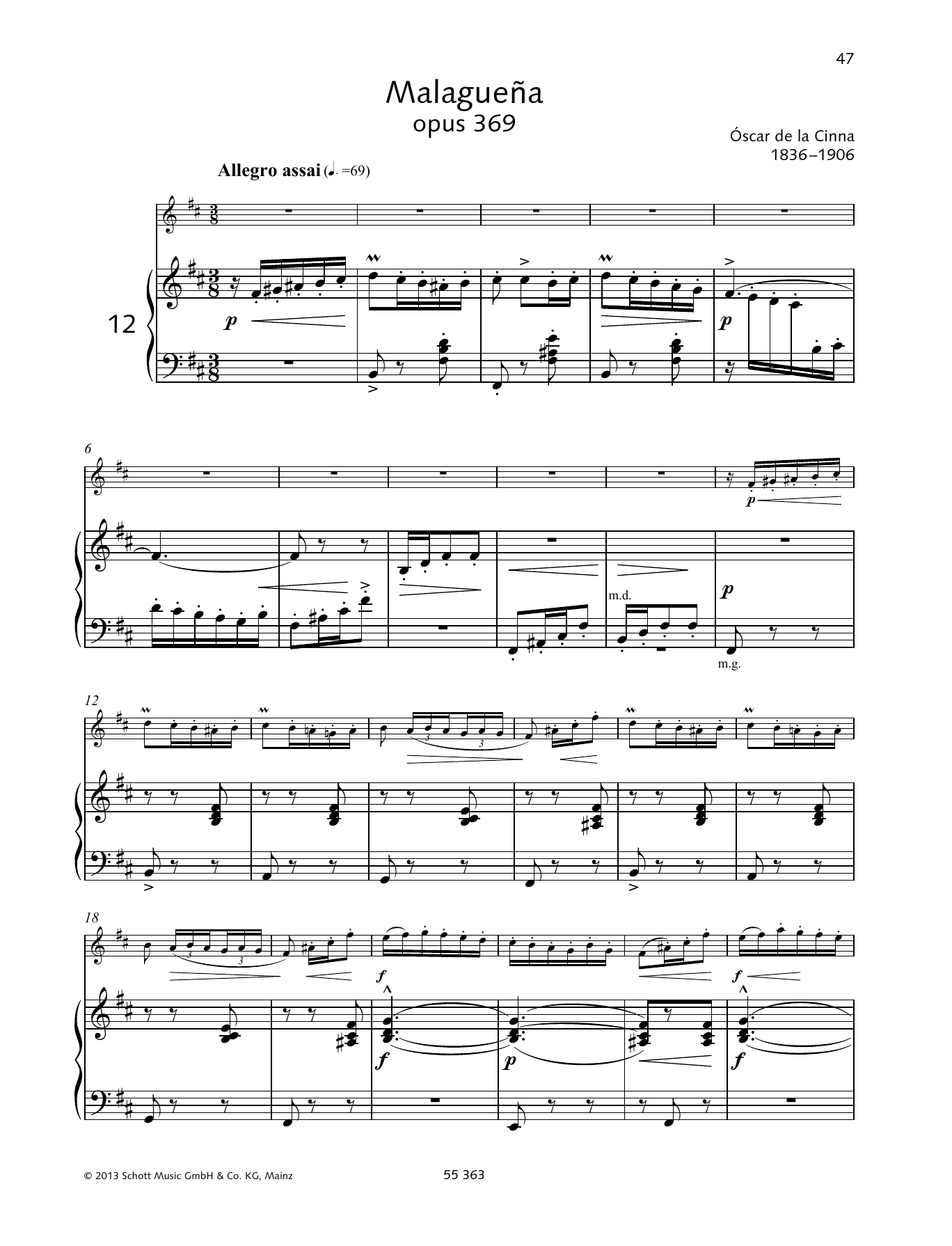 Learn to play Oscar de la Cinna Malaguena sheet music for Woodwind Solo in minutes. Oscar de la Cinna Malaguena sheet music preview music notes and score for Woodwind Solo including 7 page(s)