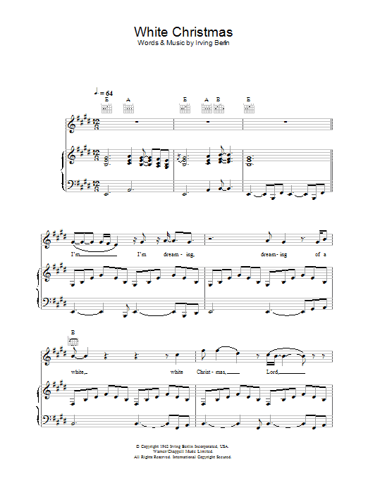 Learn to play Otis Redding White Christmas sheet music for Piano, Vocal & Guitar in minutes. Otis Redding White Christmas sheet music preview music notes and score for Piano, Vocal & Guitar including 6 page(s)