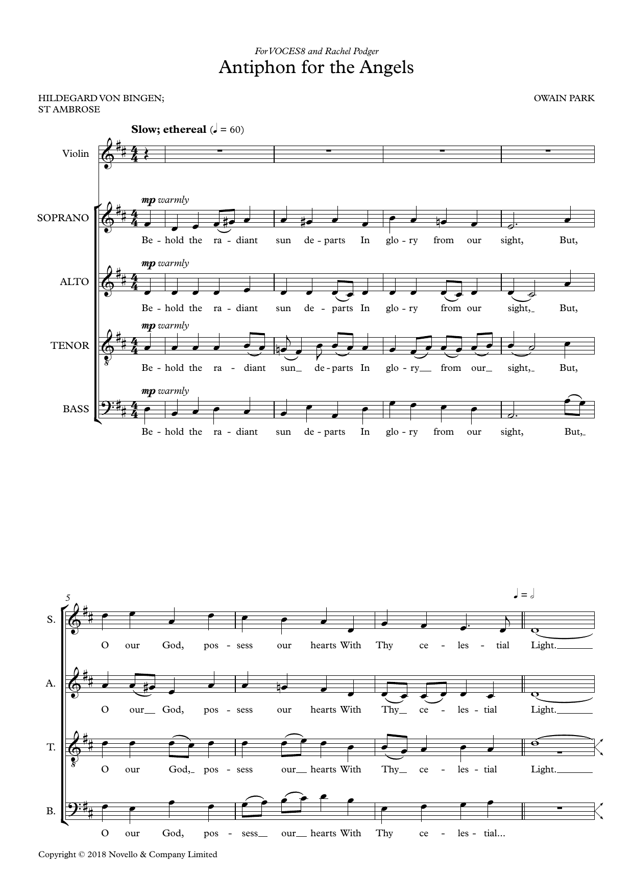 Owain Park Antiphon For The Angels (Vocal score) sheet music, chords, lyrics - Printable PDF for SSAATTBB Choir